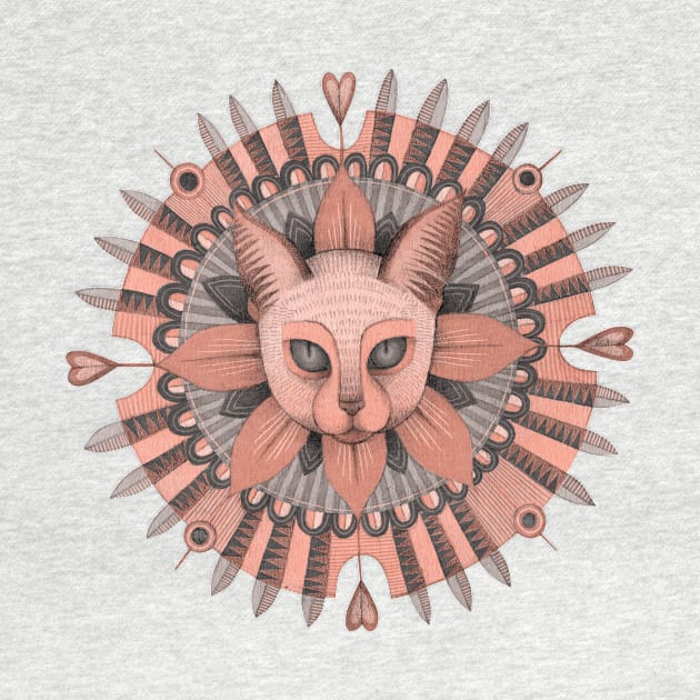 pink cat mandala by KindSpirits